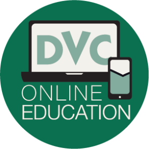 DVC online ed logo with laptop and mobile phone