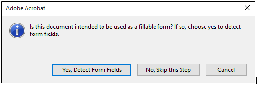 Fillable form prompt