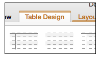 table design tab