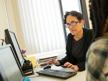 DVC counselor meets with a student
