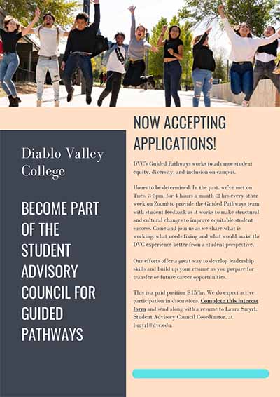 Student Advisory Council recruitment flyer