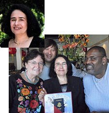 Photos top to bottom: Delmy Avelar; Puente Project faculty and staff with Delmy Avelar, center