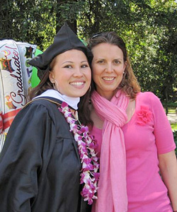 Mercedes with Emily Stone from DVC EOPS at Mills College graduation May 2010