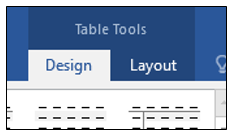 Table Design tab PC