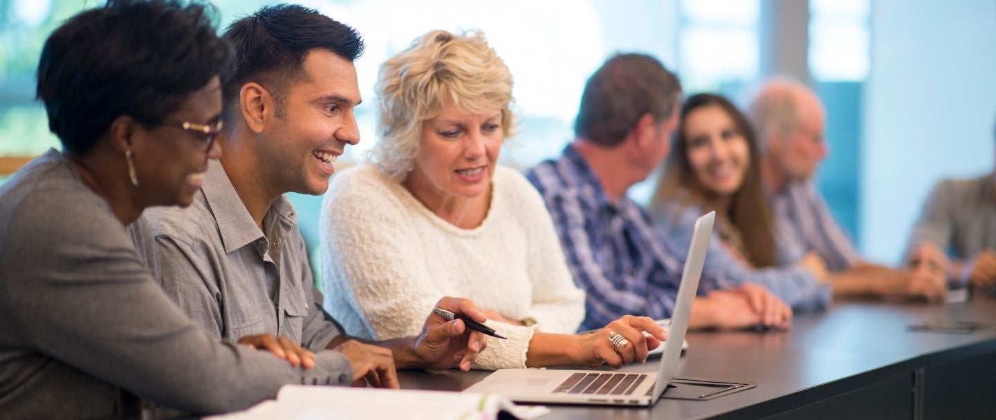 Adult students in class