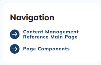Navigation on page component reference pages