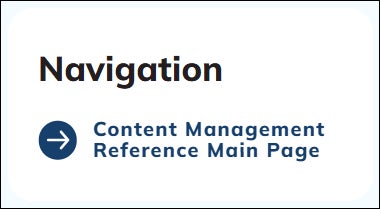 Example of general navigation in side bar of content reference page