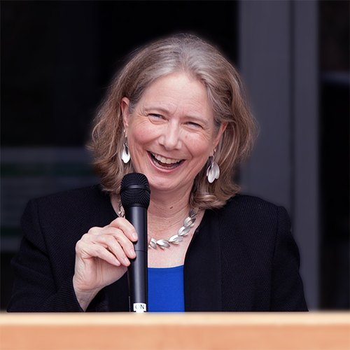 Susan Lamb talking at podium