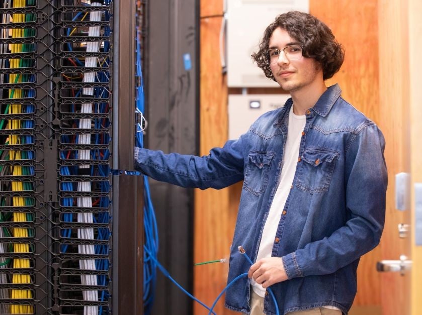 DVC student with server