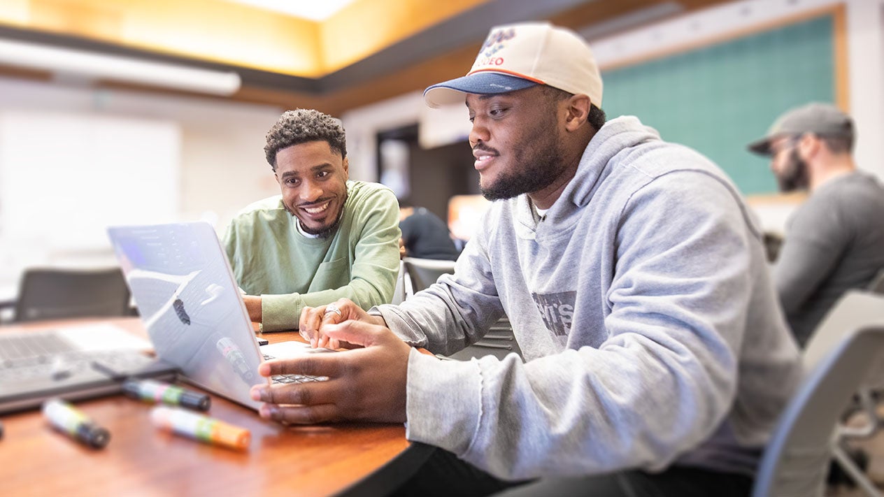 DVC students studying together.