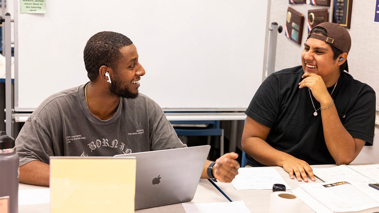 DVC students studying.