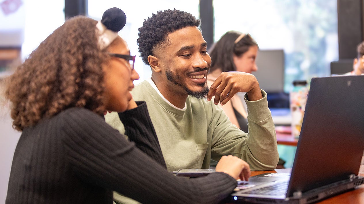 DVC students studying together.