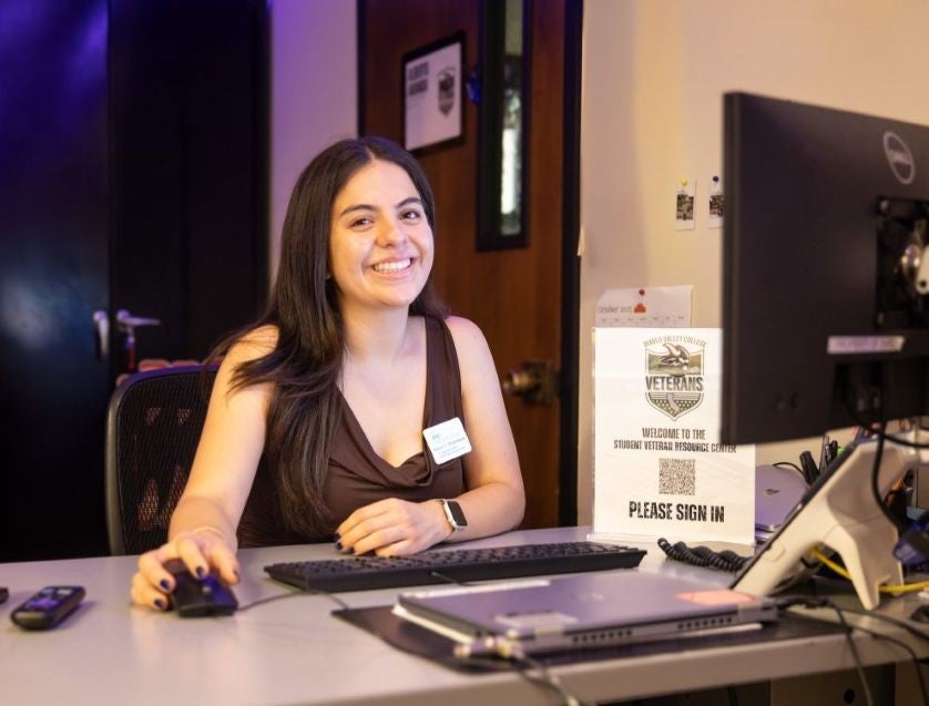 Architectural design major and U.S. Army dependent Allyson Chombo working in the SVRC