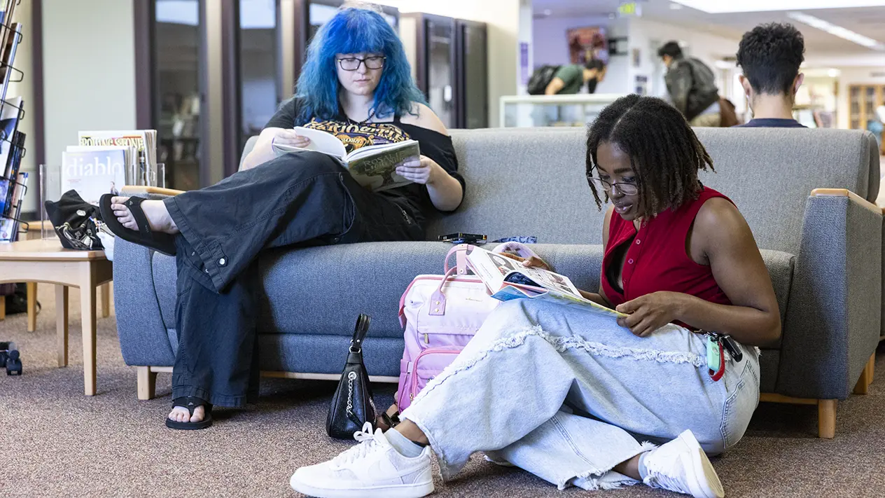 DVC students studying together.