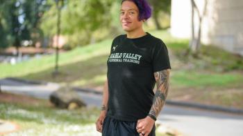 Kinesiology student Chris Brecheen on the DVC campus