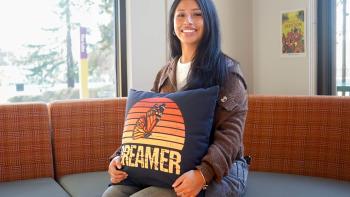 DVC student Glenda Navarro in the Inclusivity and Wellness Center