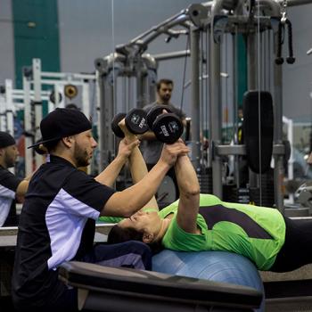 Fitness student trainer and client