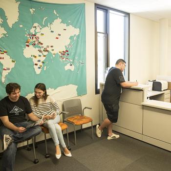 Students in DVC's International Student Services office.