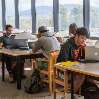 Students in the DVC Library.