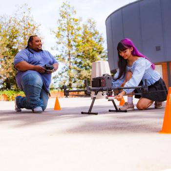 Students using drones