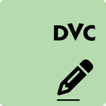 Light-green DVC lettering graphic