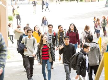 DVC students walking on campus